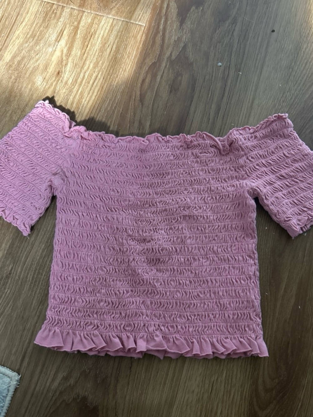 Women’s Pink Smocked Off-Shoulder Top